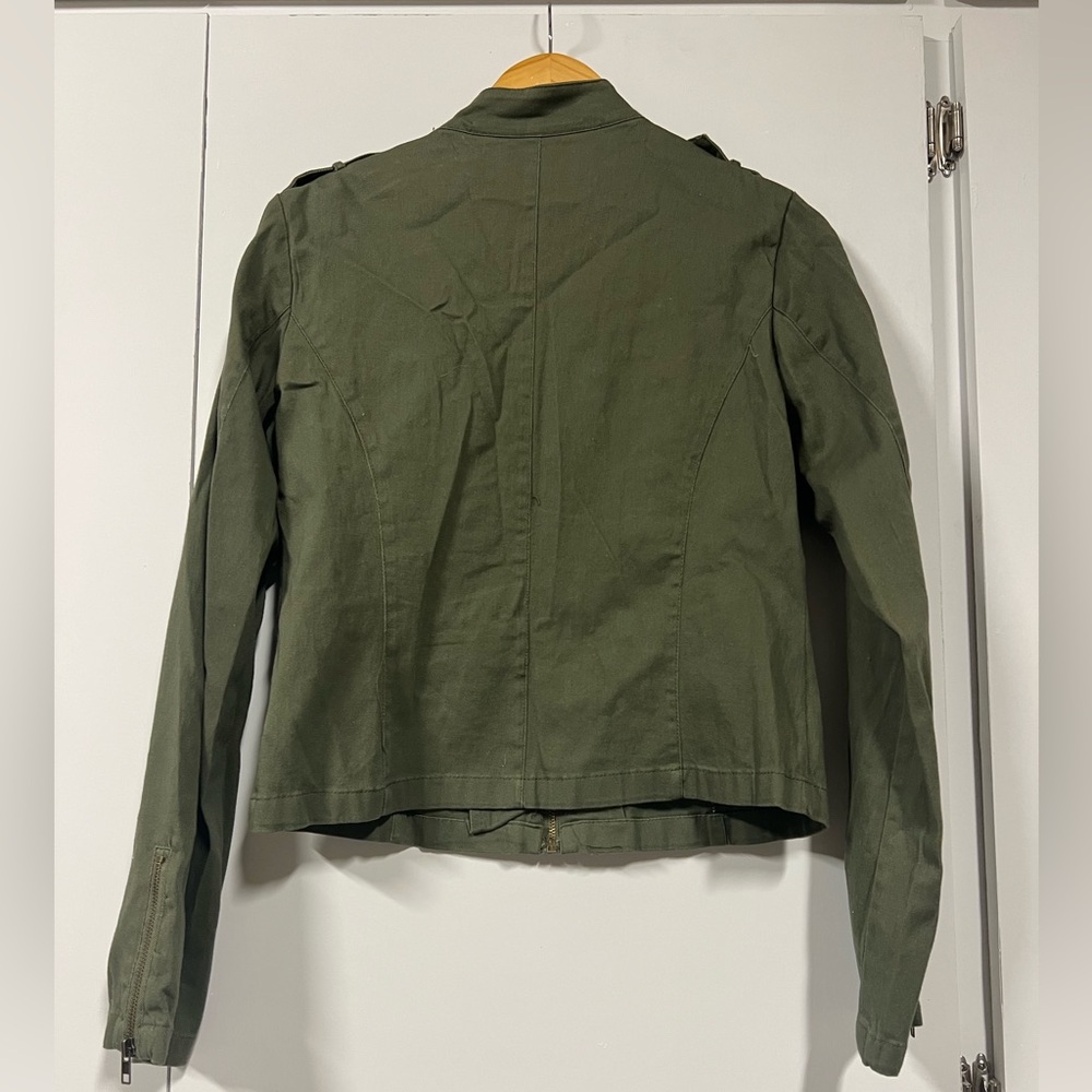 Solitaire Olive Utility Jacket With Button Accents - image 3